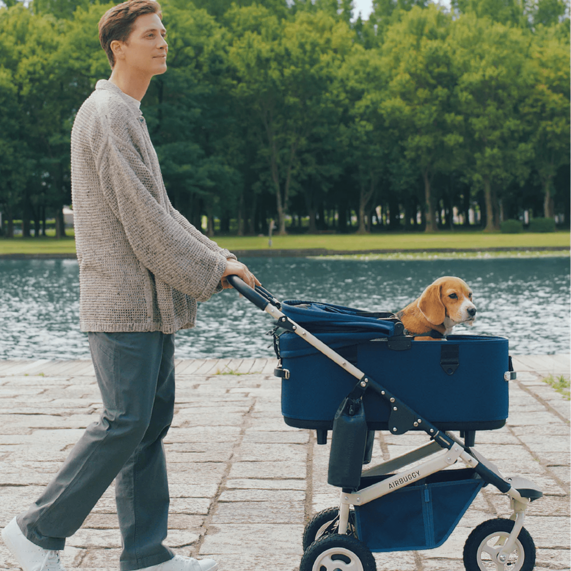 AirBuggy Dome 3 Premier Cruise Line Dog Stroller – Navy Blue (Large) - godoggiestyle