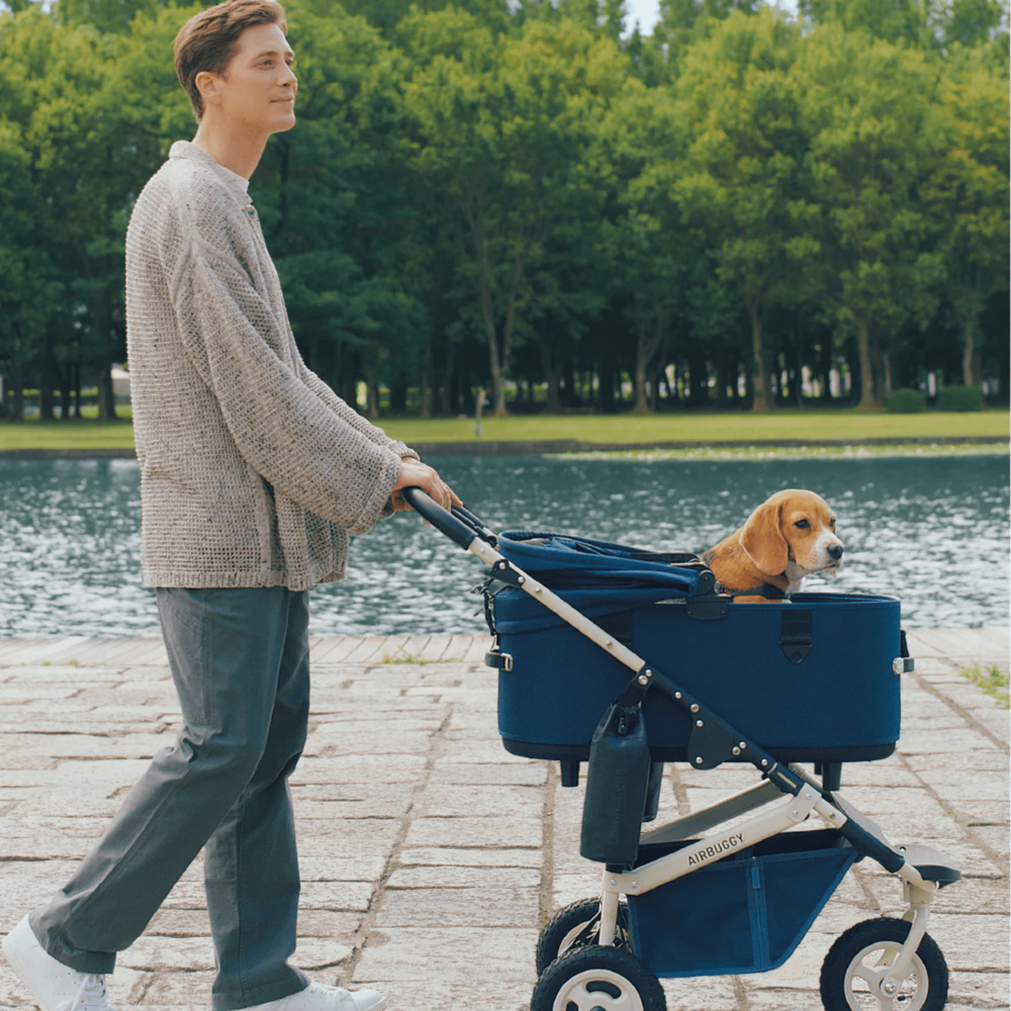 AirBuggy Dome 3 Premier Cruise Line Dog Stroller – Navy Blue (Large) - godoggiestyle