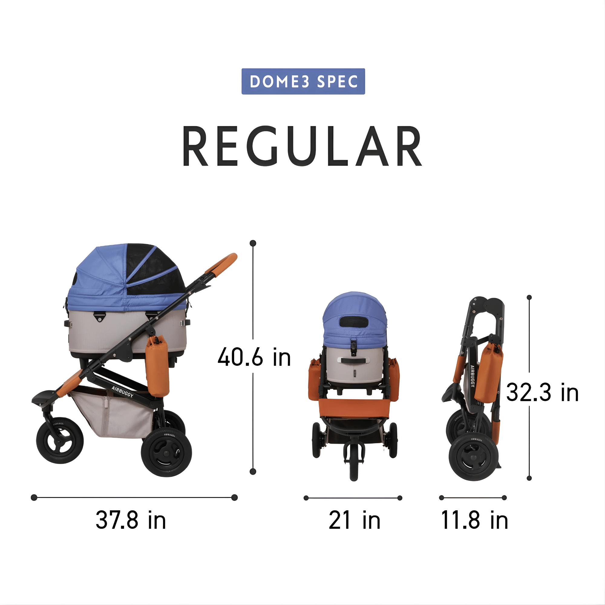 AirBuggy Dome 3 Premier Dog Stroller – Dim Grey (Regular) - godoggiestyle