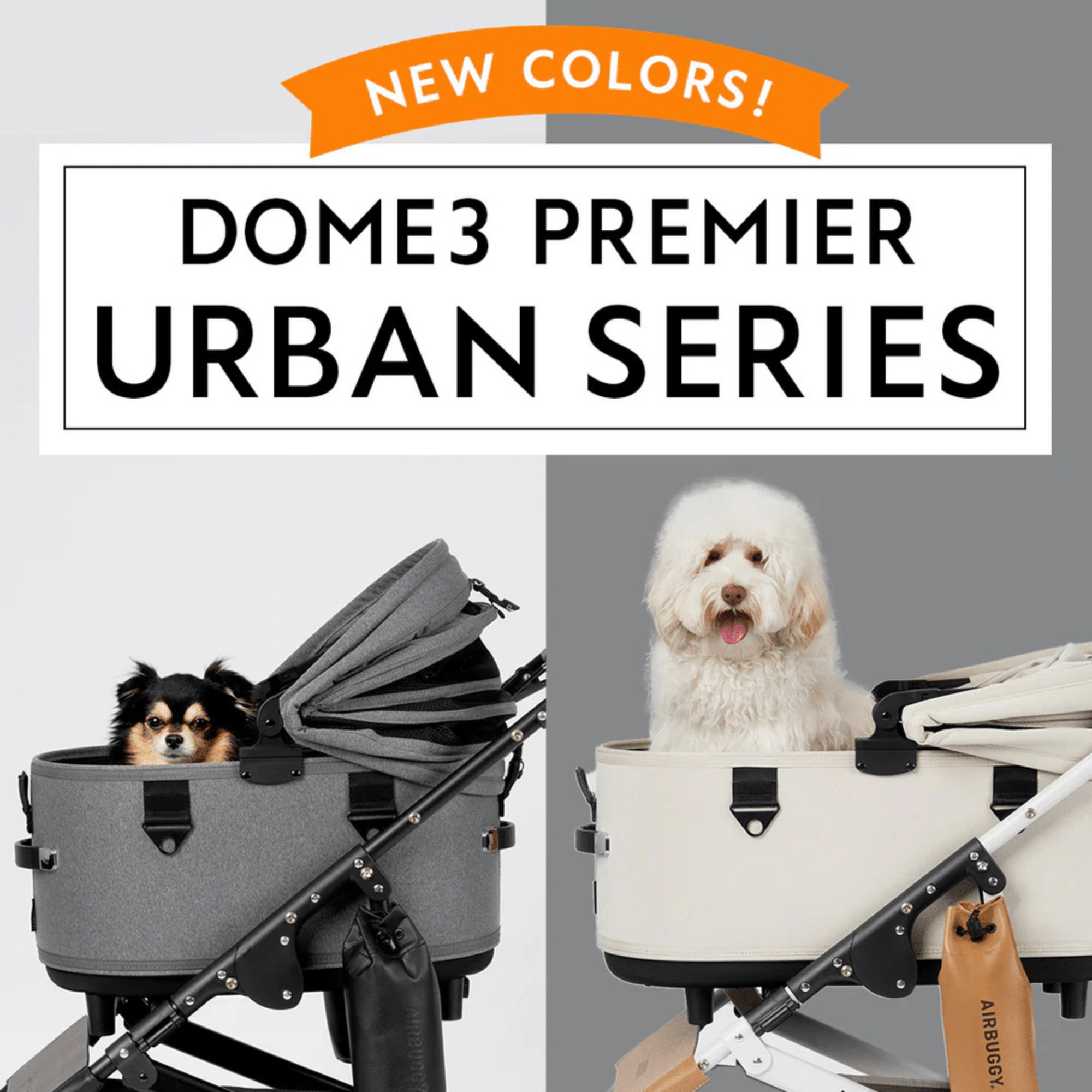 AirBuggy Dome 3 Premier Urban Series Dog Stroller – Urban White (Regular) - godoggiestyle