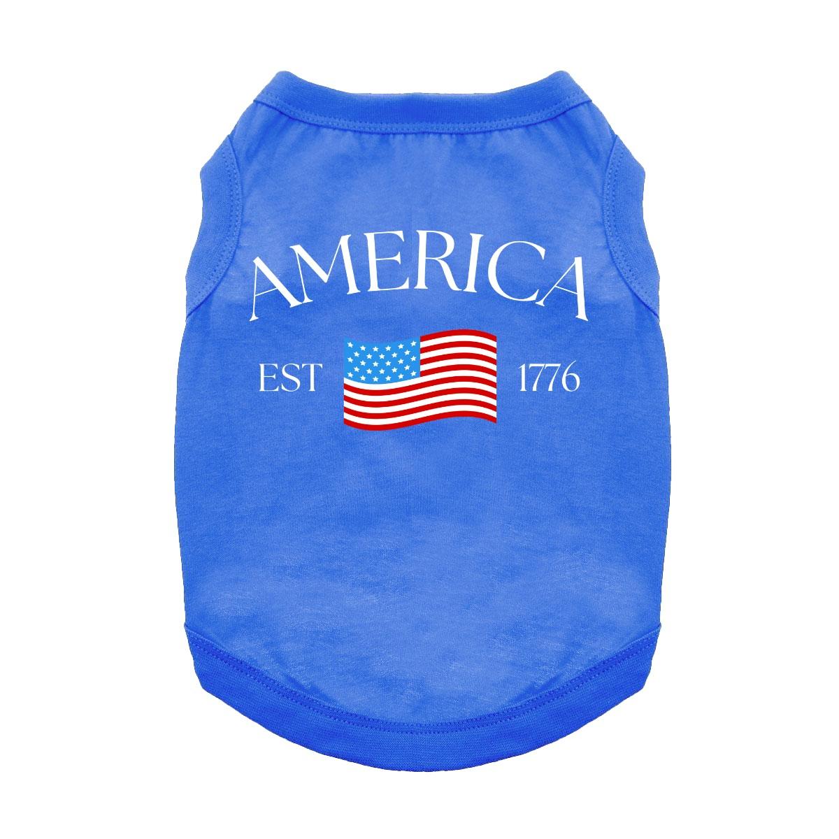 America Dog Shirt - Blue - godoggiestyle