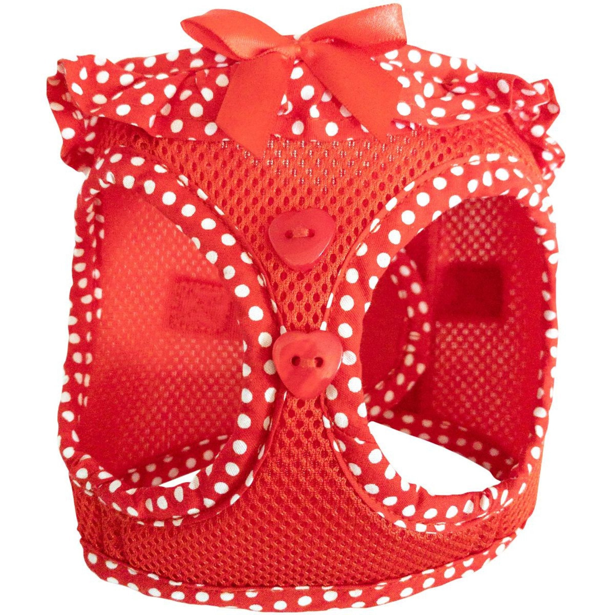 American River Choke Free Harness - Red Polka Dot - godoggiestyle