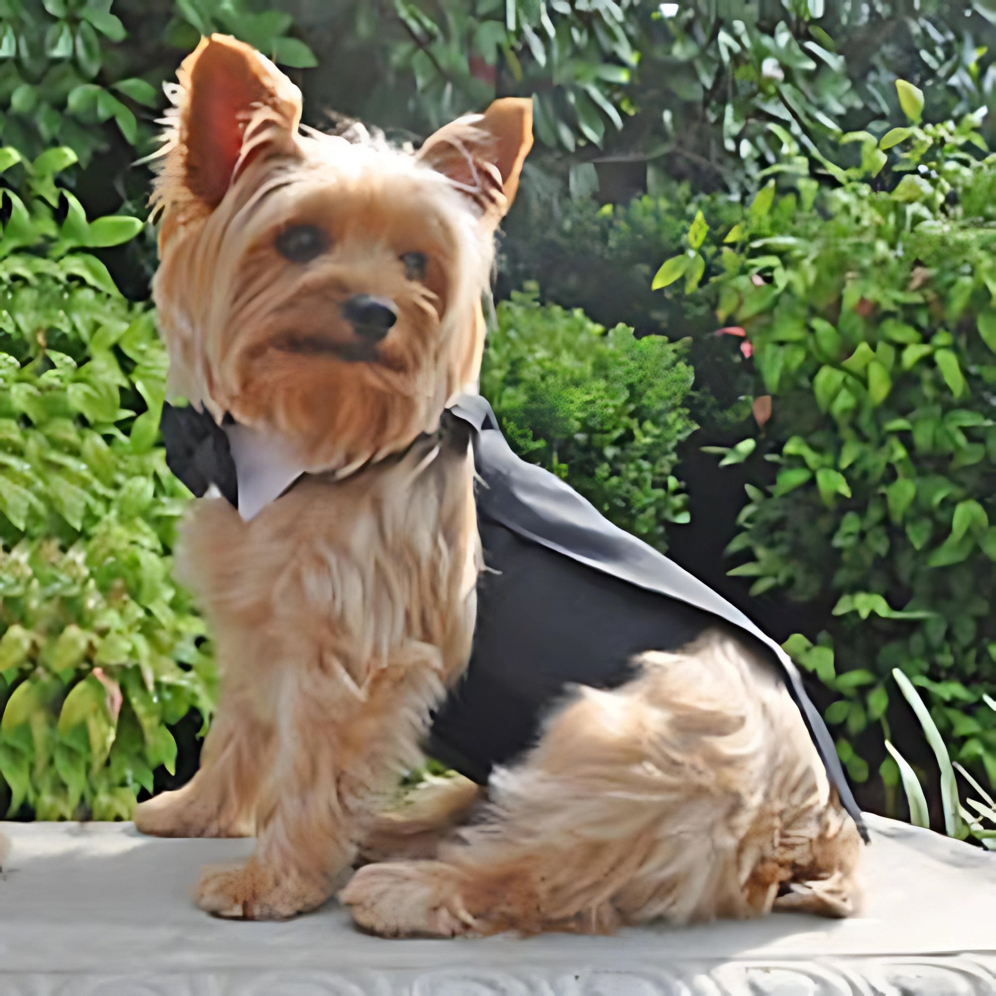 Black Dog Harness Tuxedo w - Tails, Bow Tie, and Cotton Collar - godoggiestyle