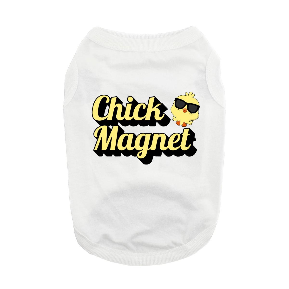 Chick Magnet Dog Shirt - White - godoggiestyle