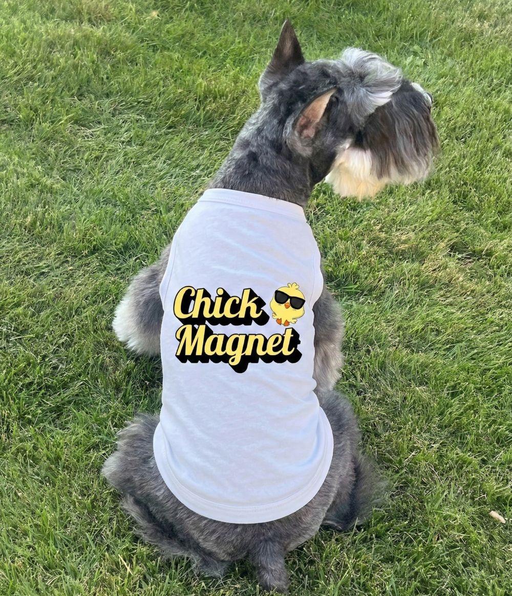 Chick Magnet Dog Shirt - White - godoggiestyle