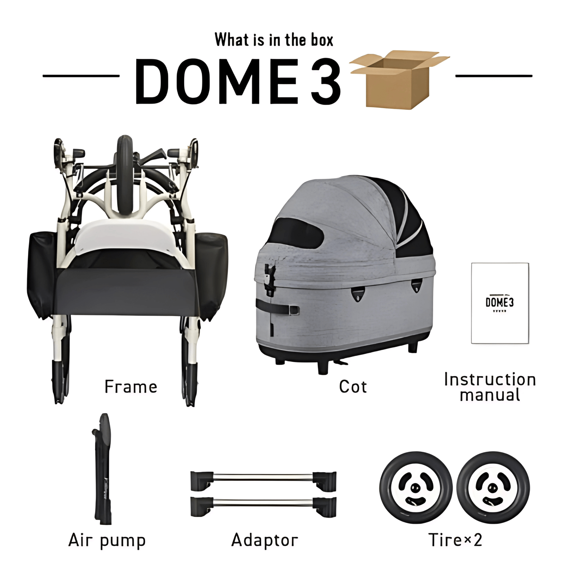 AirBuggy Dome3 Regular Stroller – Melange Denim, No-Bump Ride | Go