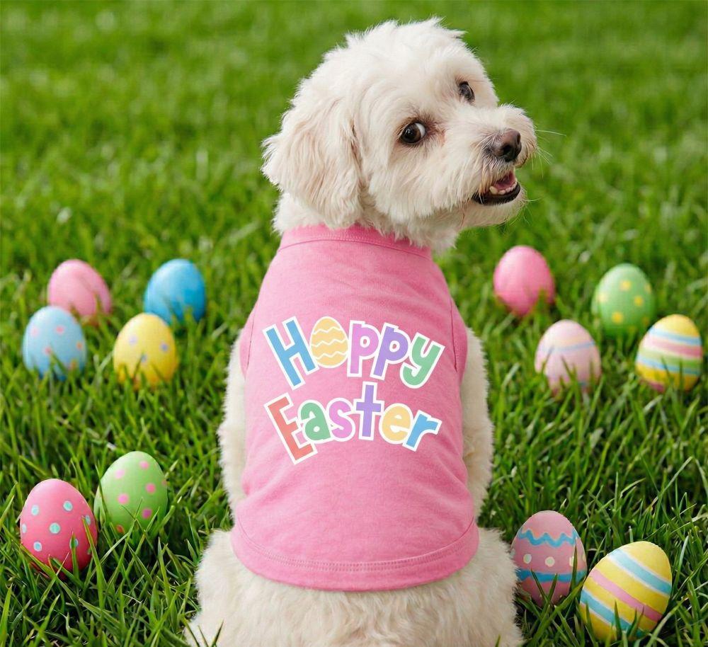 Hoppy Easter Dog Shirt - Carnation Pink - godoggiestyle