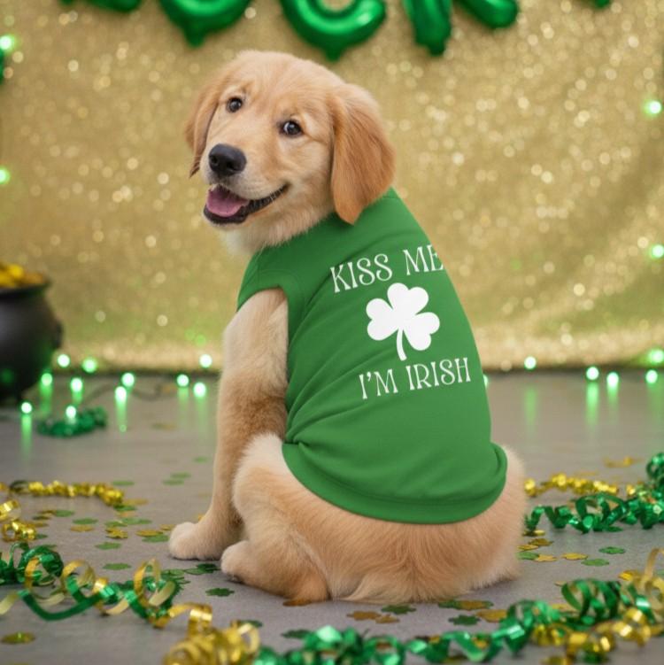 Kiss Me I'm Irish Dog Shirt - Emerald Green - godoggiestyle