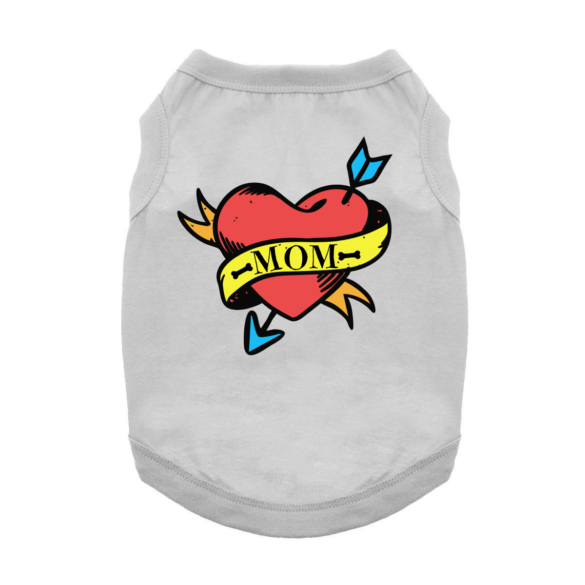 Mom Tattoo Dog Shirt - Glacier Gray - godoggiestyle