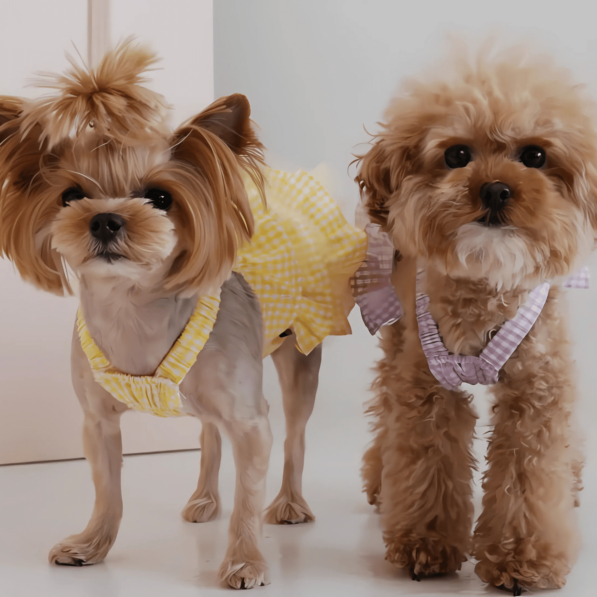 Puppy Angel® Check Linen Cancan Dog Dress – 3 Designer Colors - godoggiestyle