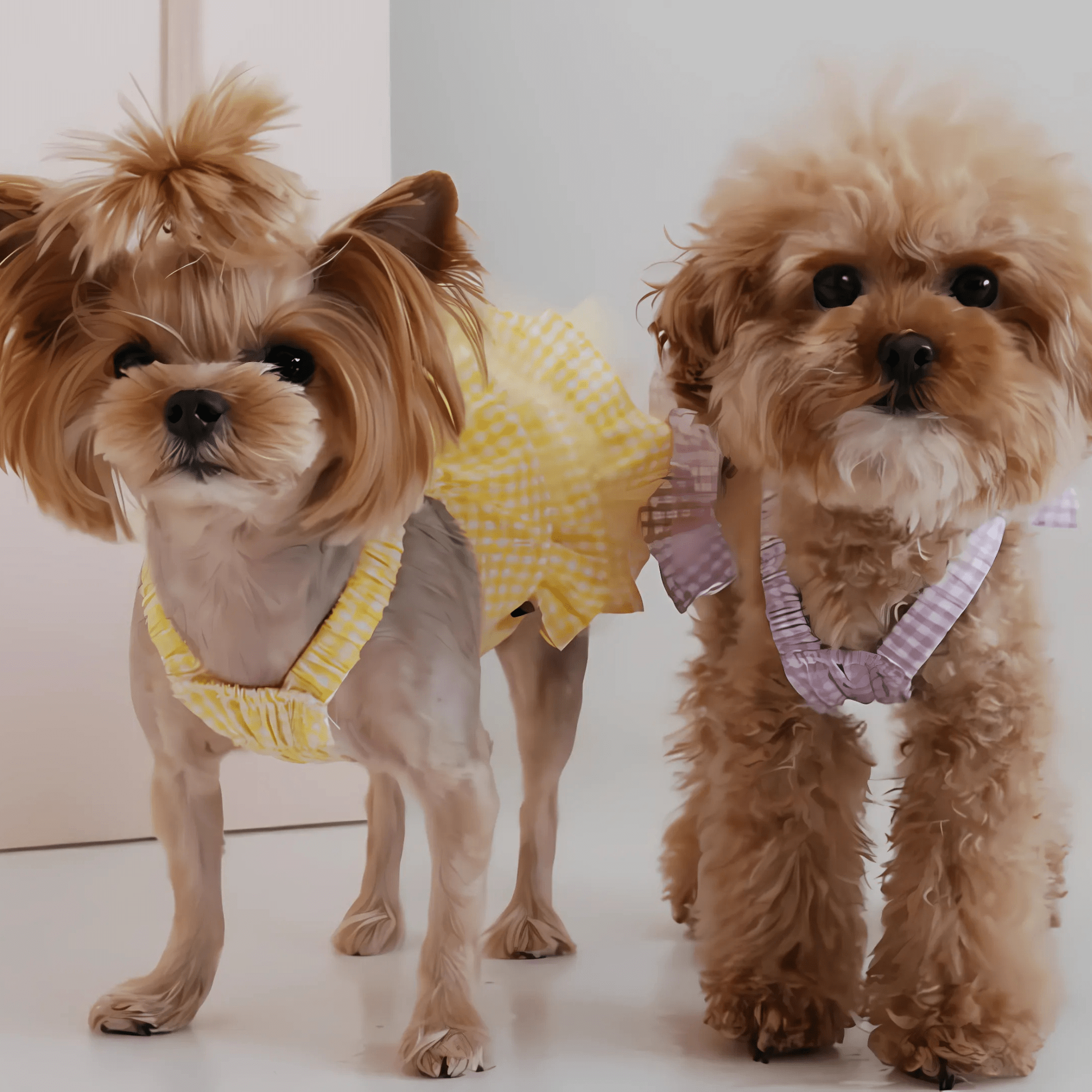 Puppy Angel® Check Linen Cancan Dog Dress – 3 Designer Colors - godoggiestyle