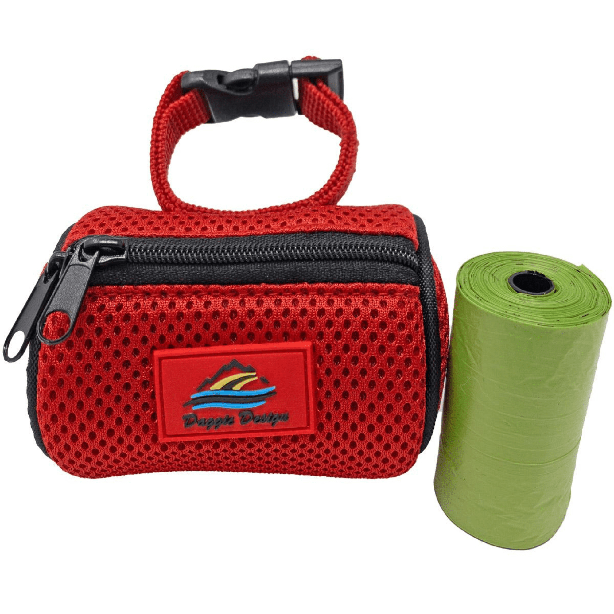 Red Dog Poop Bag Holder – Clips to Harness or Leash | Go Doggie Style - godoggiestyle