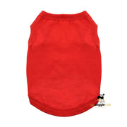 100% Cotton Solid Dog Tank Top - Flame Scarlet Red - Spring Summer Dog Shirt - Dog Tee - Easy Care - Size XS to 3 XL - Dogs 3 to 90 lbs - godoggiestyle