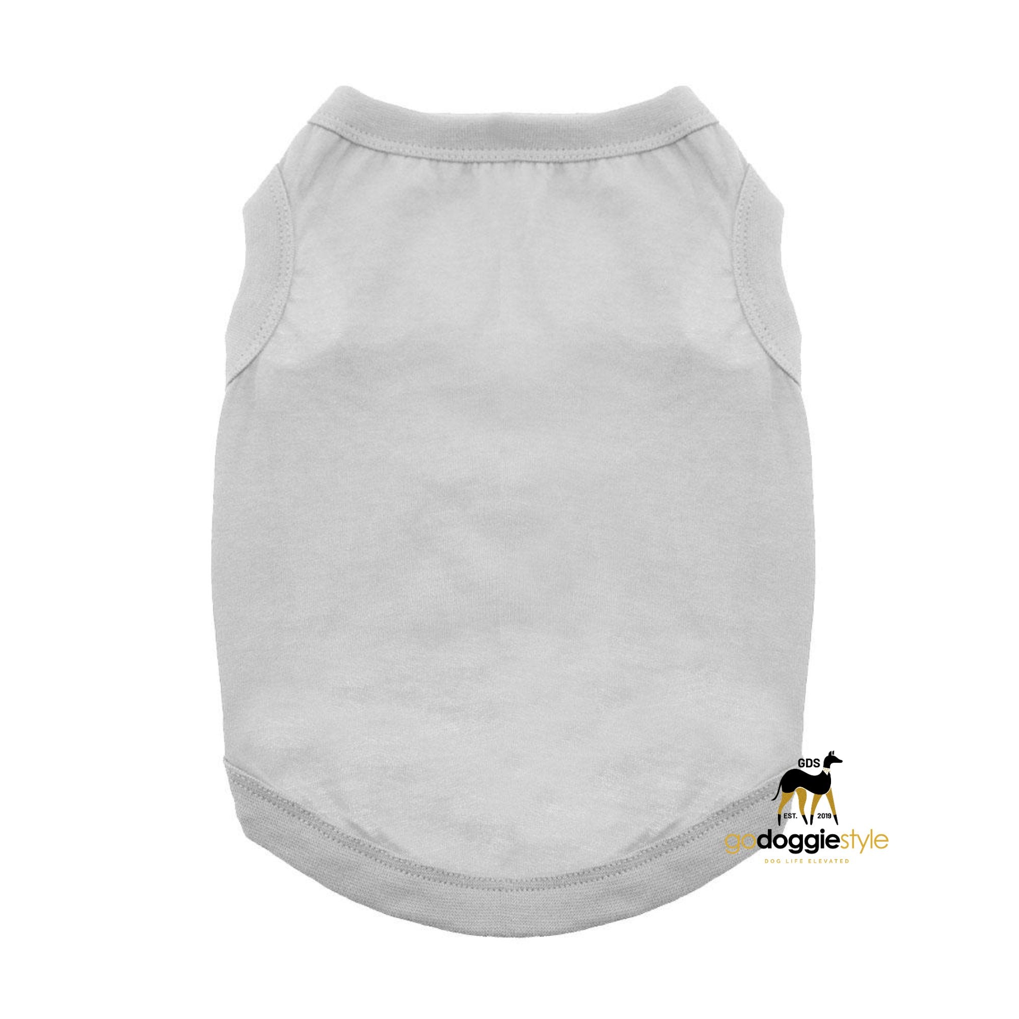 100% Cotton Solid Dog Tank Top - Glacier Gray - Spring Summer Dog Shirt - Dog Tee - Easy Care - Size XS to 3 XL - Dogs 3 to 90 lbs - godoggiestyle