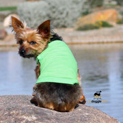100% Cotton Solid Dog Tank Top - Green Flash - Spring Summer Dog Shirt - Dog Tee - Easy Care - Size XS to 3 XL - Dogs 3 to 90 lbs - godoggiestyle