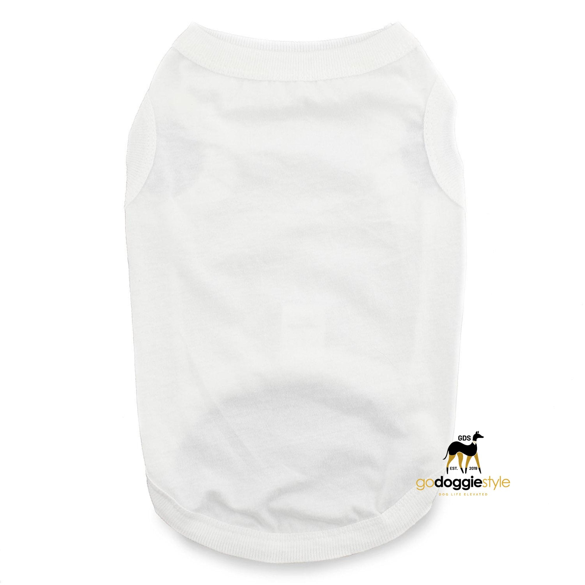 100% Cotton Solid Dog Tank Top - White - Spring Summer Dog Shirt - Dog Tee - Easy Care - Size XS to 3 XL - Dogs 3 to 90 lbs - godoggiestyle