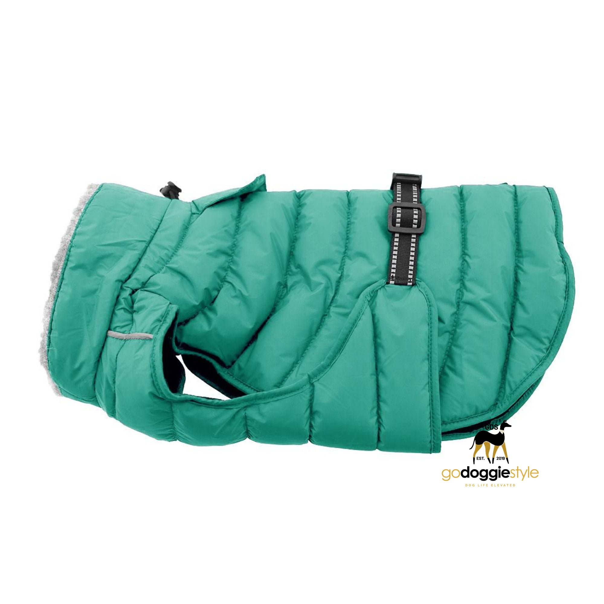 Alpine Extreme Weather Waterproof Puffer Dog Coat - Arcadia Green - Warm Fleece Lined Winter Dog Coat Jacket - Sizes XS to 5XL - Dogs 3 to 150 lbs - godoggiestyle