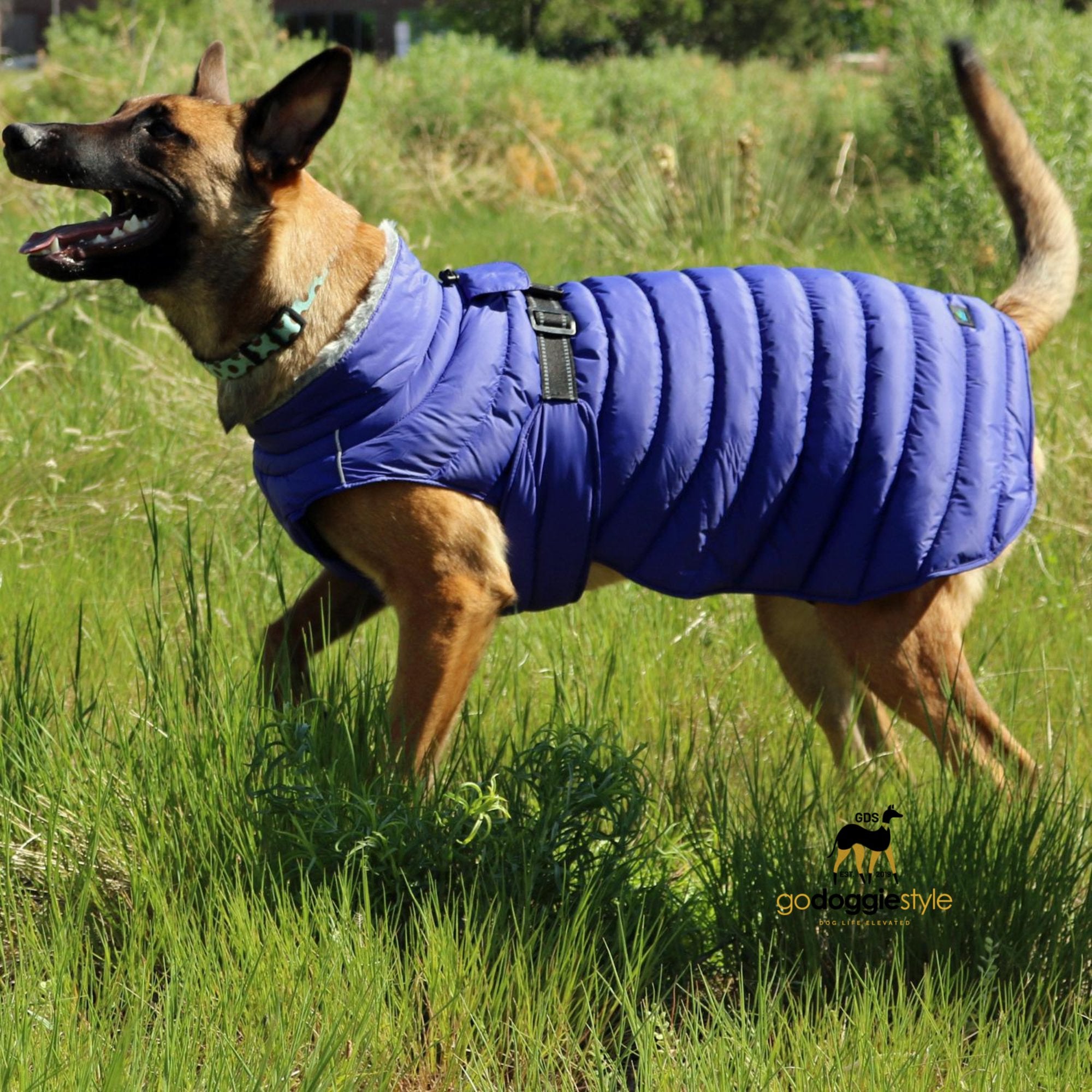 Alpine Extreme Weather Waterproof Puffer Dog Coat - Navy - Warm Fleece Lined Winter Dog Coat Jacket - Sizes XS to 5XL - Dogs 3 to 150 lbs - godoggiestyle