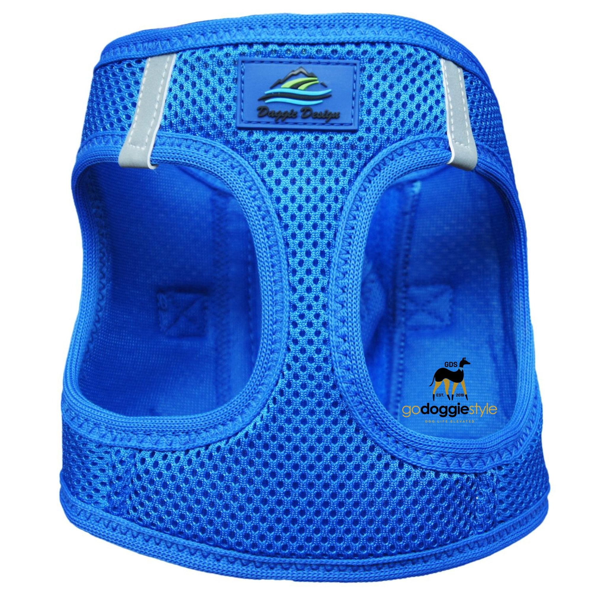 American River Choke Free Adjustable Step In Dog Harness - Cobalt Blue - 386 lb Certified Break Strength - Reflective Safety Harness - XXS to 3XL - Dogs 2 to 90 lbs - godoggiestyle