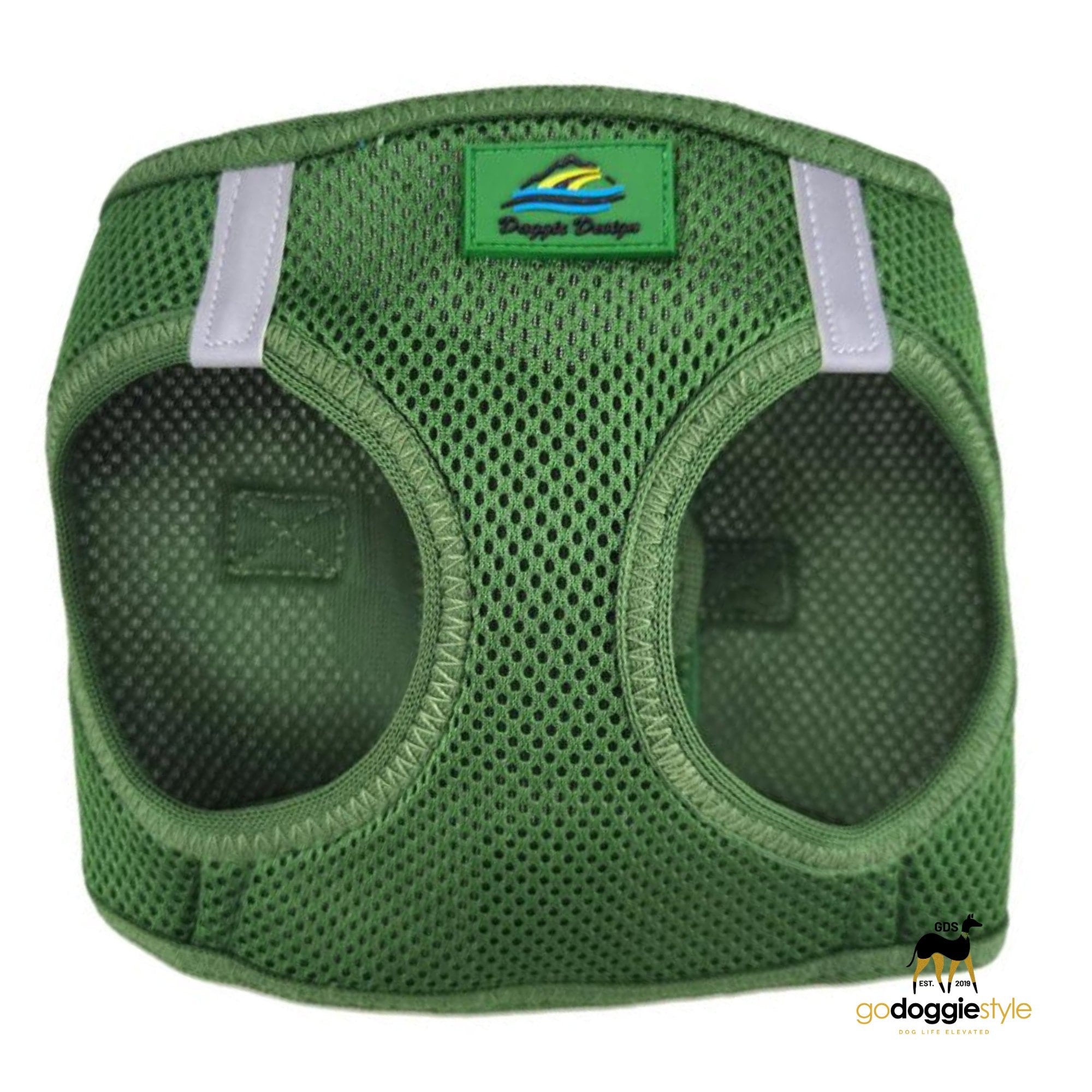 American River Choke Free Adjustable Step In Dog Harness - Dark Forest Green - 386 lb Certified Break Strength - Reflective Safety Harness - XXS to 3XL - Dogs 2 to 90 lbs - godoggiestyle