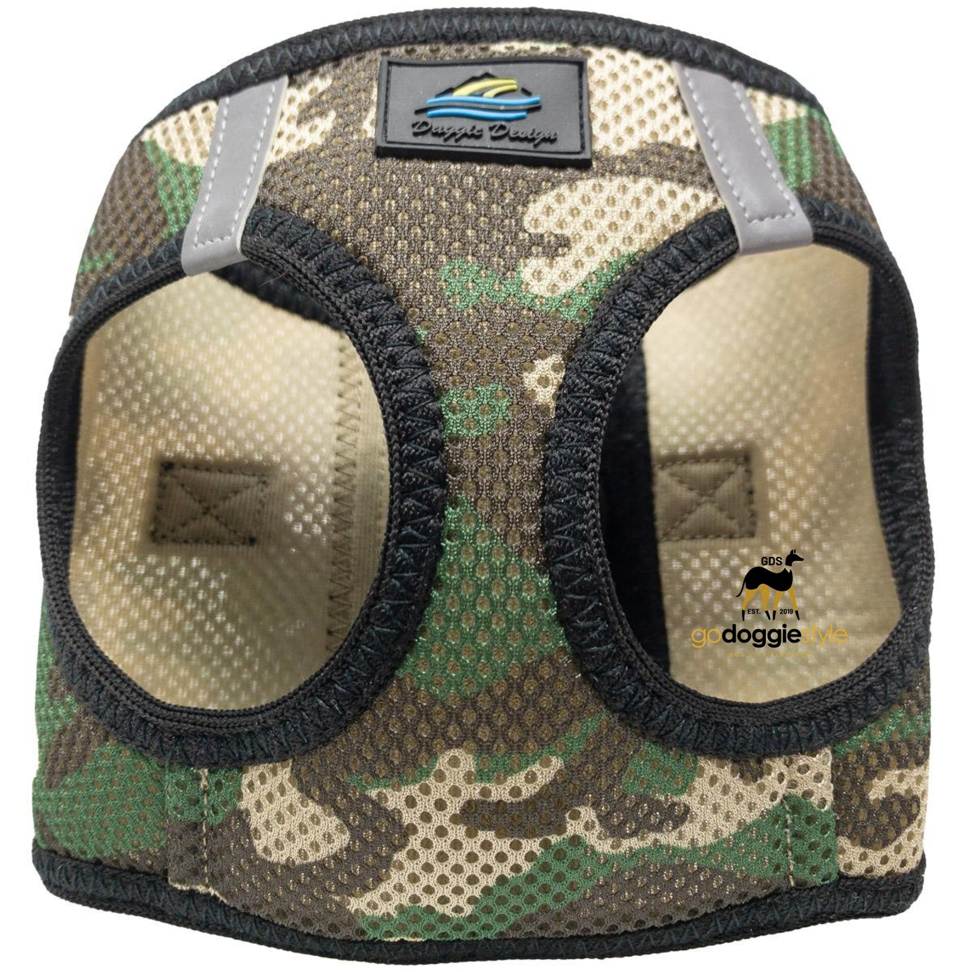 American River Choke Free Adjustable Step In Dog Harness - Green Camo - 386 lb Certified Break Strength - Reflective Safety Harness - XXS to 3XL - Dogs 2 to 90 lbs - godoggiestyle