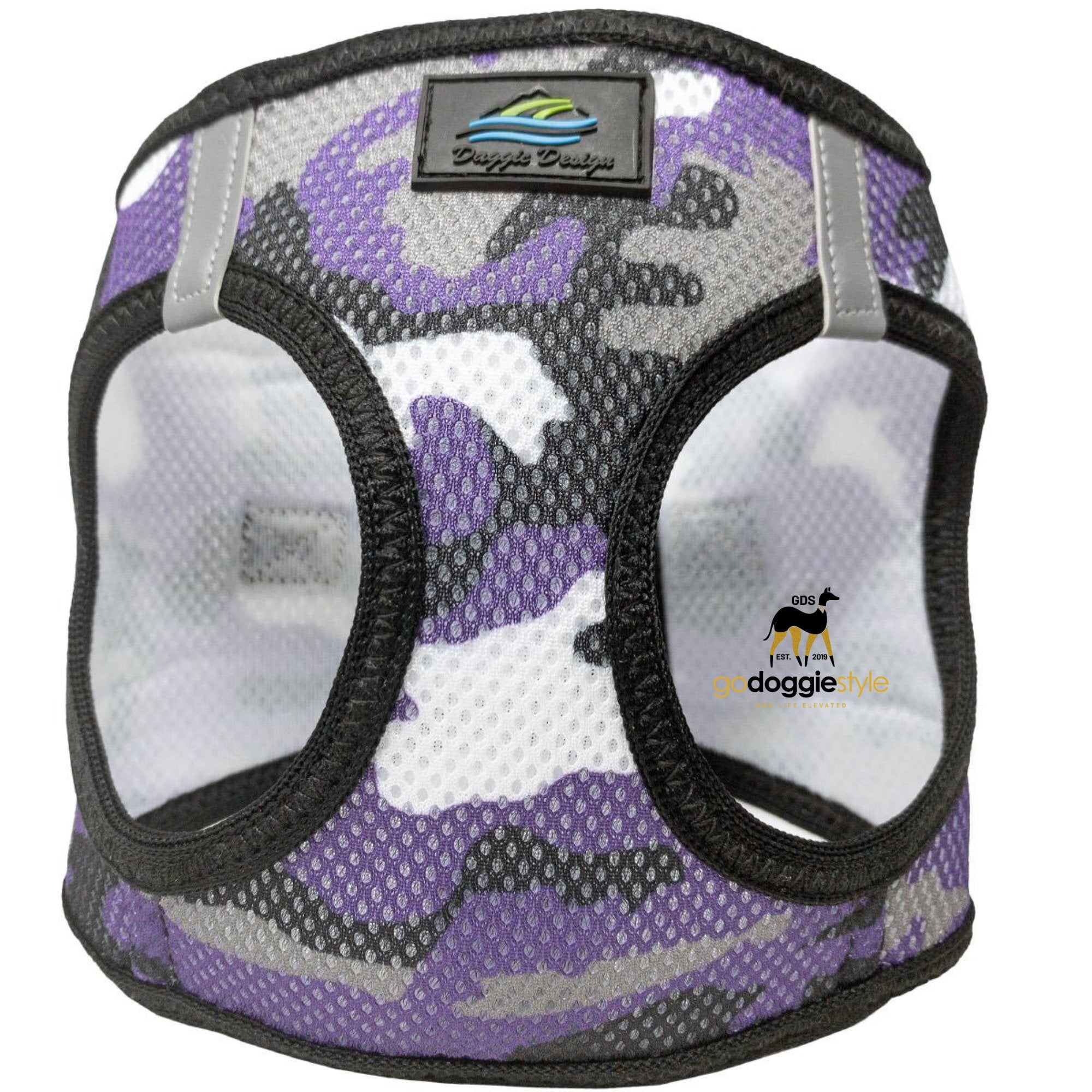 American River Choke Free Adjustable Step In Dog Harness - Purple Camo - 386 lb Certified Break Strength - Reflective Safety Harness - XXS to 3XL - Dogs 2 to 90 lbs - godoggiestyle