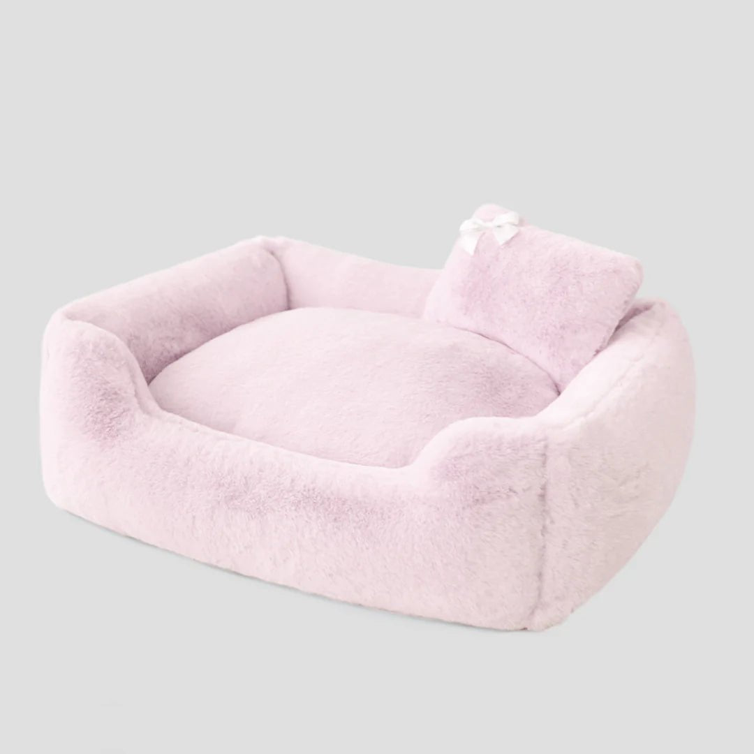 Blush Divine Dog Bed - Easy Care - Small Breed Dog Up To 20 lbs - Luxury Handmade - Plush Soft Warm Cozy Bed - 100% Poly-fiber Fill - Made In USA - godoggiestyle
