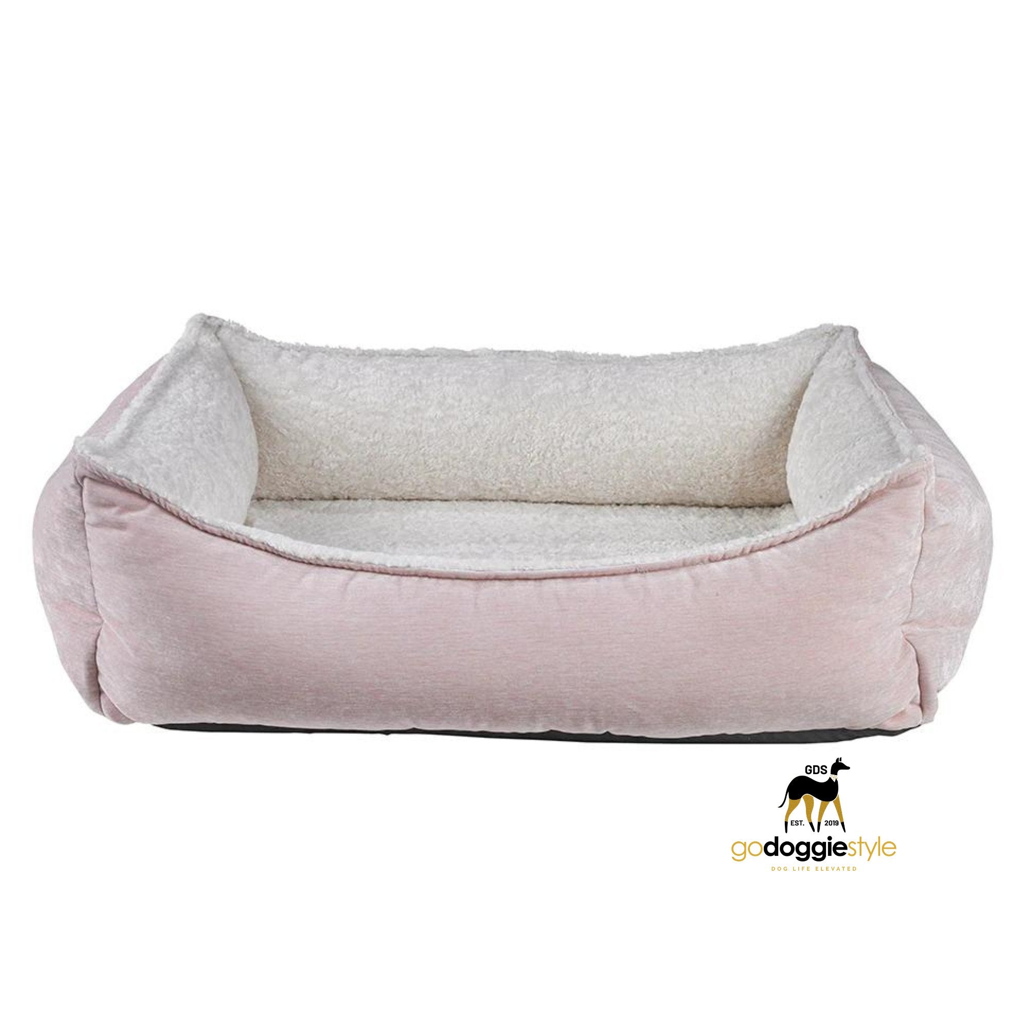 Blush (Microvelvet) Dog Oslo Ortho Bed by Bowsers Pet Products (Diamond) - godoggiestyle
