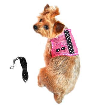 Cool Mesh Dog Harness Under the Sea Collection - Sunglasses Pink and Black Polka Dot - godoggiestyle