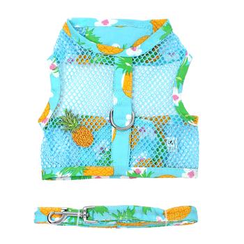 Cool Mesh Dog Harness with Leash - Pineapple Luau - godoggiestyle