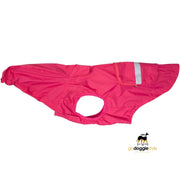 Dog Windbreaker Raincoat With Mesh Lining & Pocket - Pink - Lightweight Packable Waterproof - Leash Access Hole - Prevents Overheating - XS to 3XL - godoggiestyle