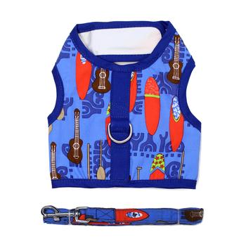 Fabric Dog Harness with Leash-Ukuleles and Surfboards-godoggiestyle