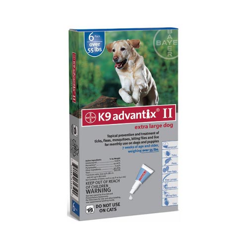 Flea and Tick Control for Dogs Over 55 lbs Month Supply