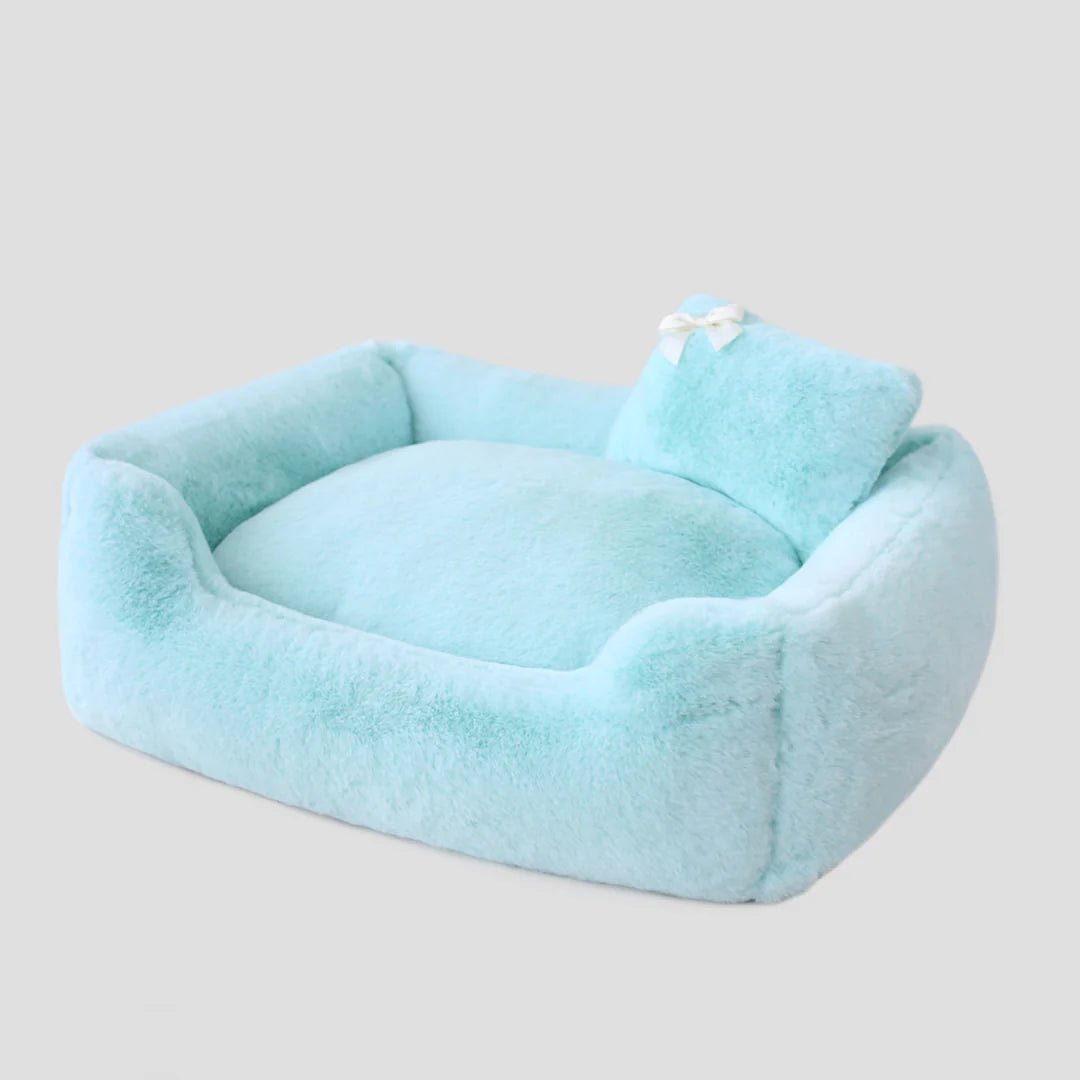 Ice Divine Dog Bed - Easy Care - Small Breed Dog Up To 20 lbs - Luxury Handmade - Plush Soft Warm Cozy Bed - 100% Poly-fiber Fill - Made In USA - godoggiestyle