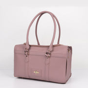 Mauve Grand Voyager Luxury Dog Carrier-Handmade In USA-Airline Approved-Small Dog Carrier-Faux Fur Mat-For Dogs Up To 12 lbs-godoggiestyle