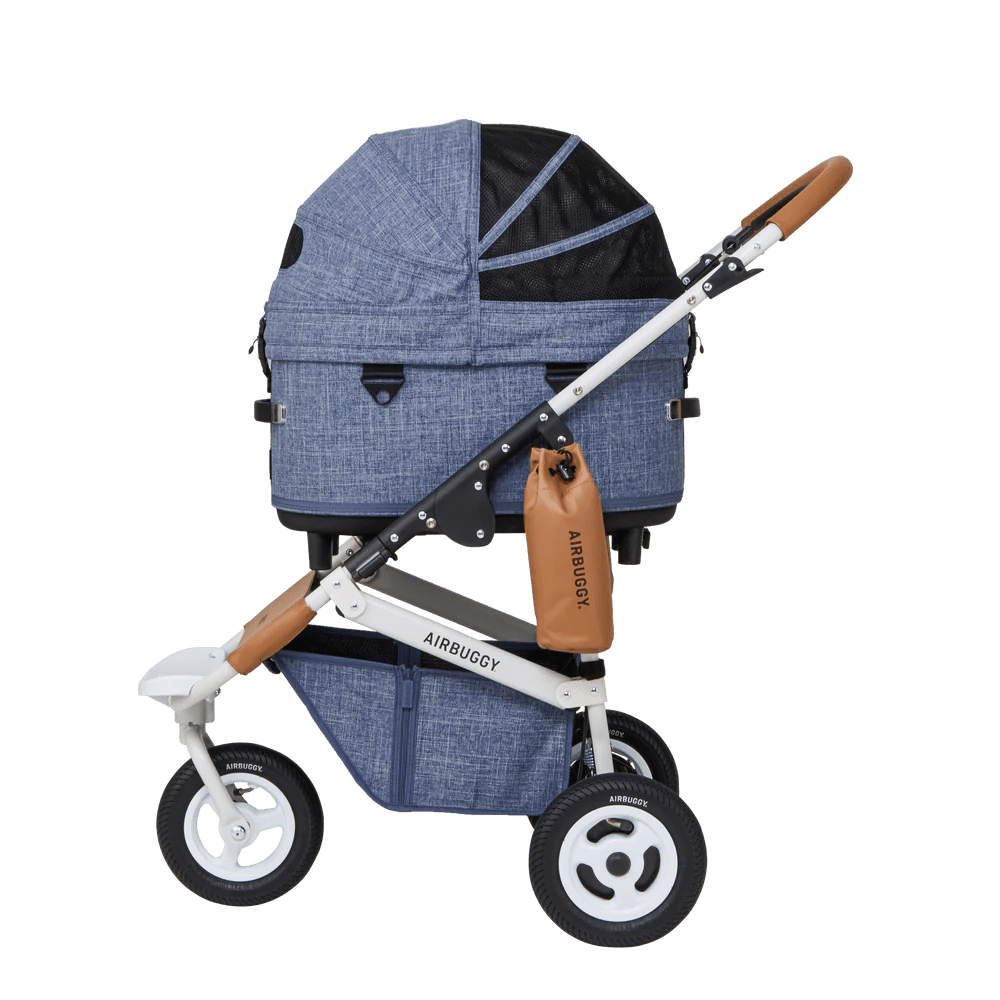 Melange Denim DOME3 Dog Stroller by Airbuggy (REGULAR)-godoggiestyle