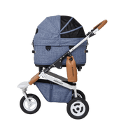Melange Denim DOME3 Dog Stroller by Airbuggy (REGULAR)-godoggiestyle