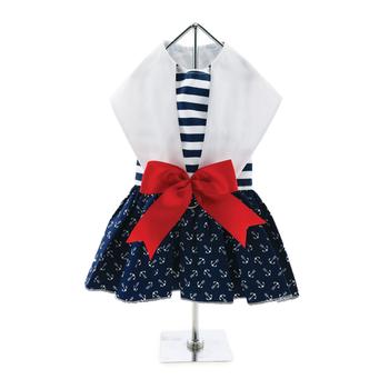 Nautical Dog Dress with Matching Leash - godoggiestyle