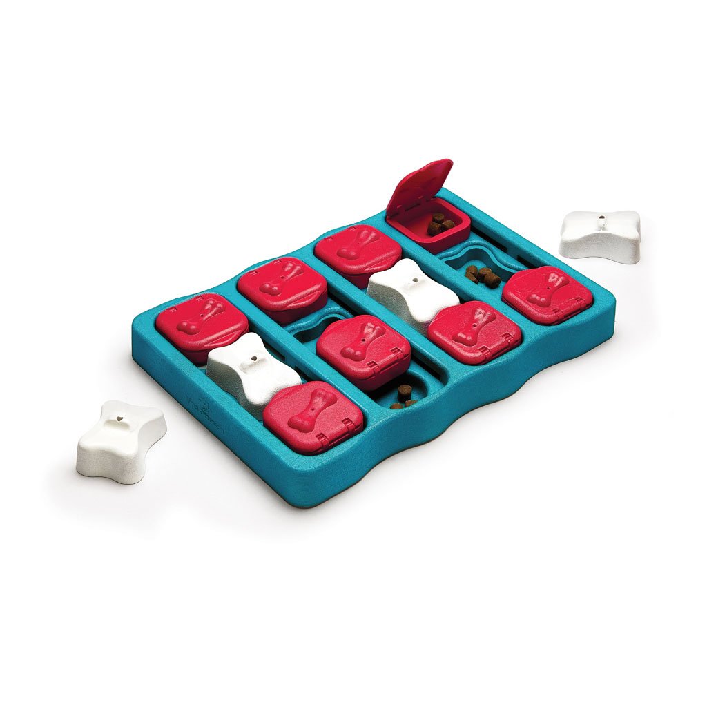 Outward Hound Nina Ottosson Dog Brick Puzzle Game Large Blue 12.75" x 9" x 2" - godoggiestyle