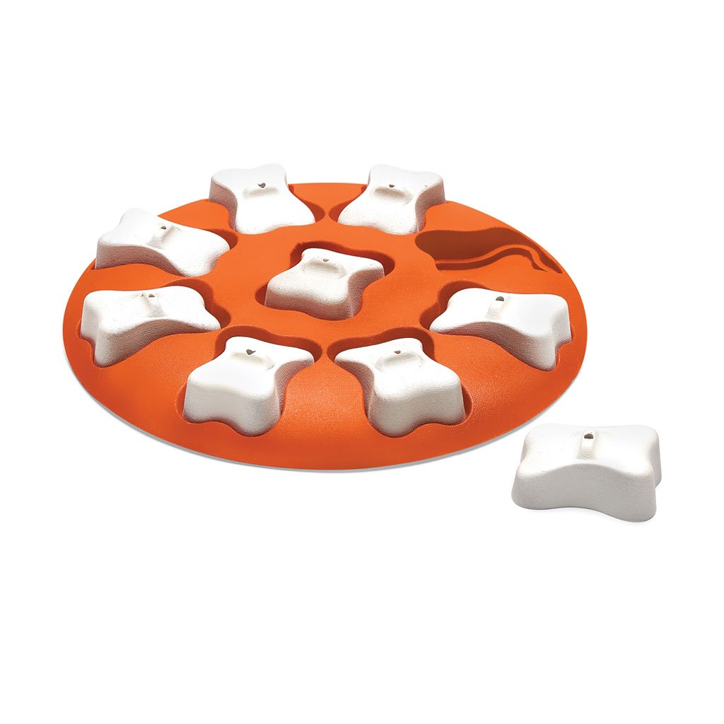 Outward Hound Nina Ottosson Dog Smart Puzzle Game Large Orange 11" x 11" x 1.8" - godoggiestyle