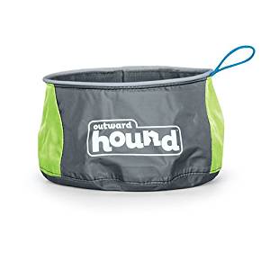 Outward Hound Port-A-Bowl 48oz. Medium Green/Gray 6" x 6" x 3.5" - godoggiestyle
