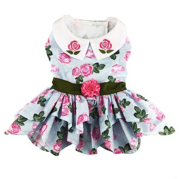 Pink Rose Harness Dress with Matching Leash-godoggiestyle