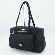 Porsha Luxury Dog Carrier (Black) - Handmade In USA - Small Dog Carrier - Dual Mesh Windows - For Dogs Up To 8 lbs - godoggiestyle