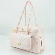 Porsha Luxury Dog Carrier (Blush) - Handmade In USA - Small Dog Carrier - Dual Mesh Windows - For Dogs Up To 8 lbs - godoggiestyle