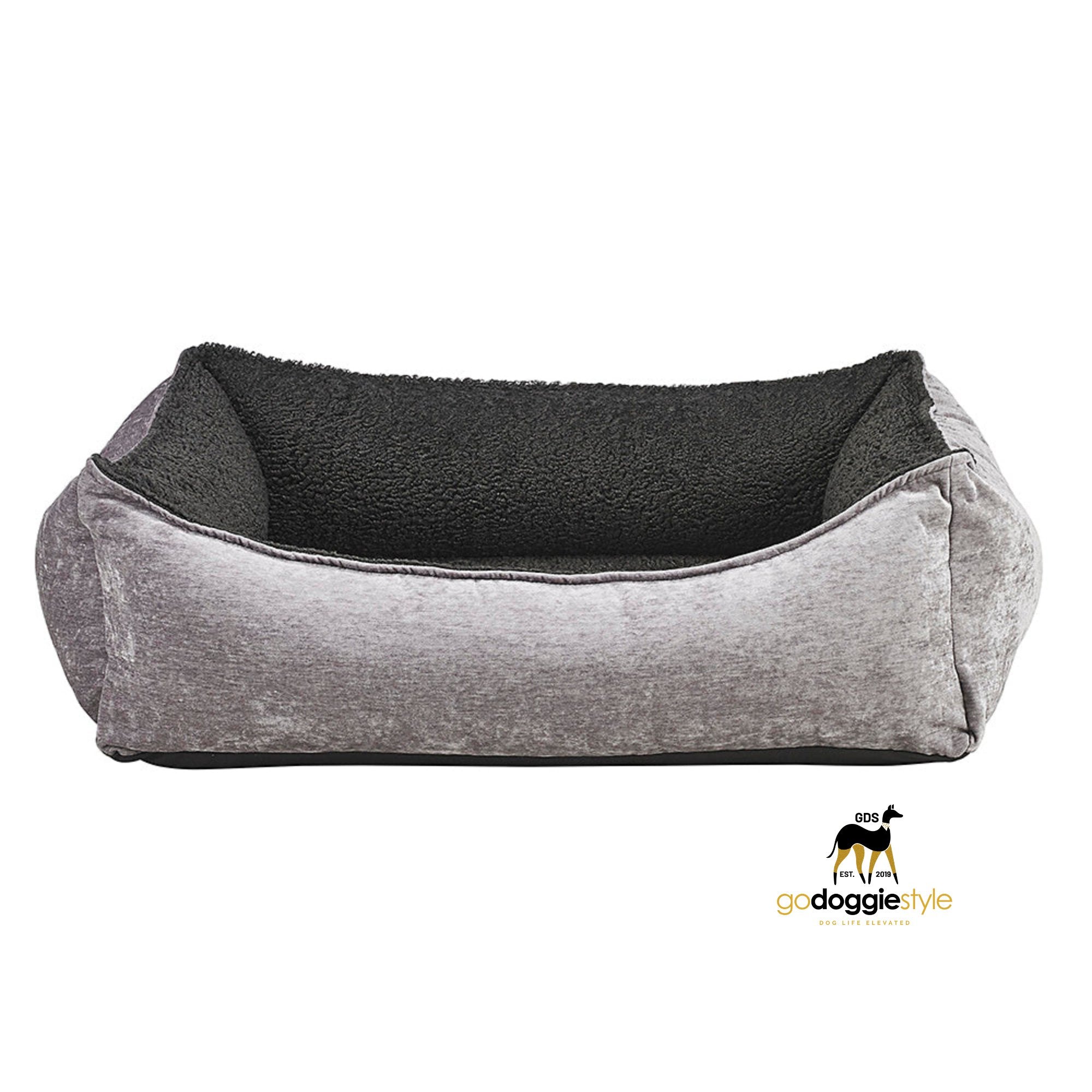 Pumice (Microvelvet) Dog Oslo Ortho Bed by Bowsers Pet Products (Diamond) - godoggiestyle