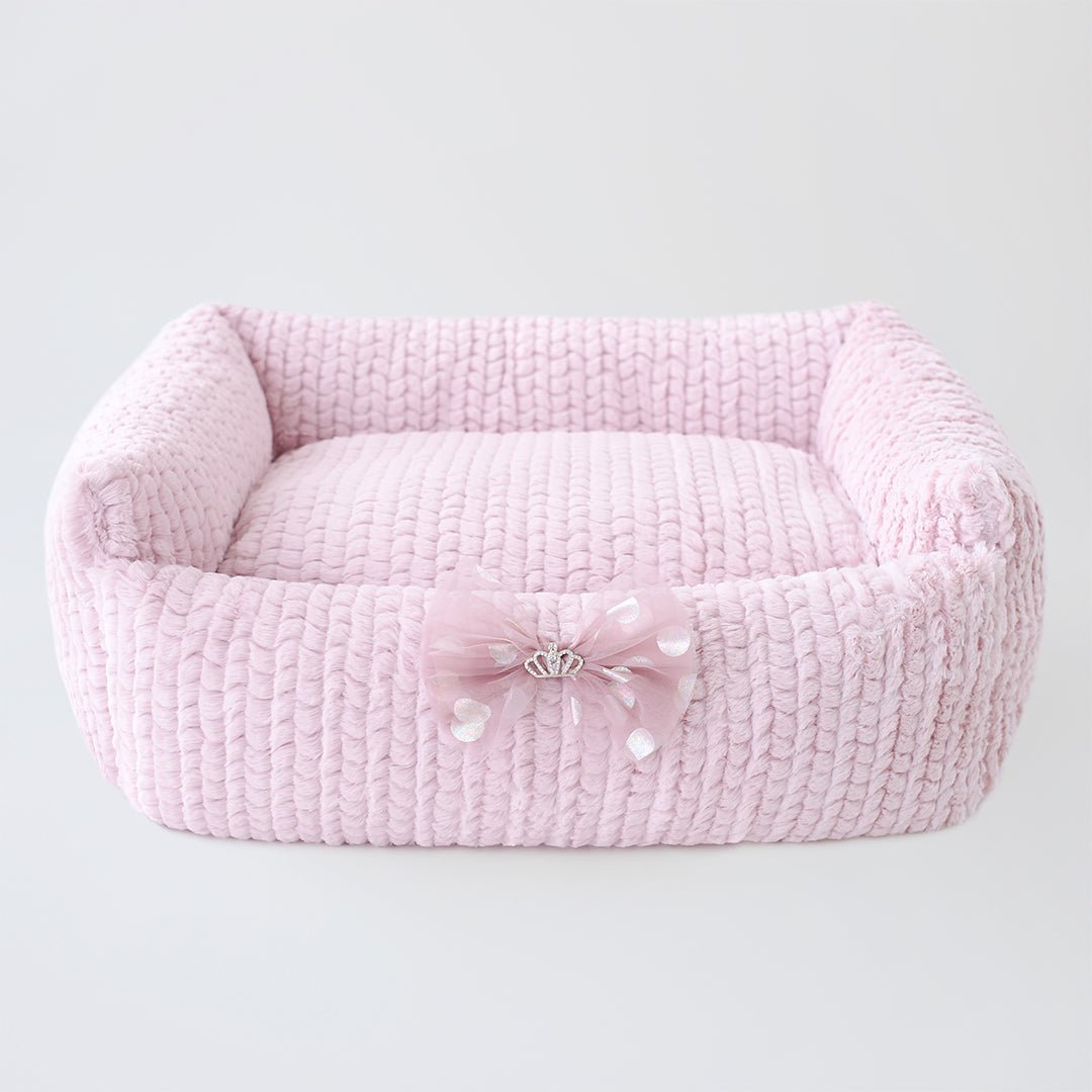 Rosewater Dolce Dog Bed - Easy Care - Small Breed Dog - Luxury Handmade - Plush Soft Warm Cozy Dog Bed - 100% Poly-fiber Fill - Made In USA - godoggiestyle