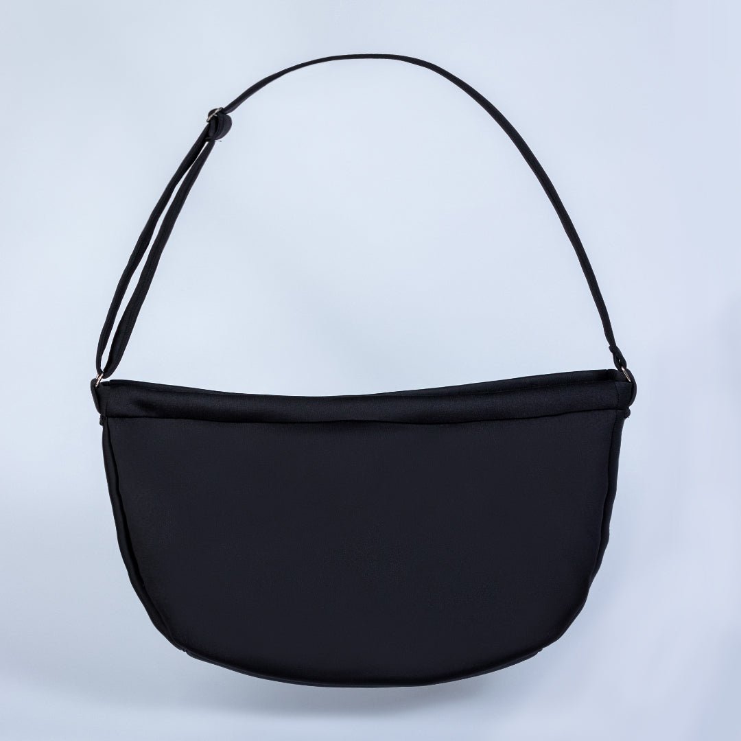 Signature Sling Luxury Dog Carrier (Black)-Handmade In USA-Small Dog Carrier-Faux Mink Lining-Adjustable Shoulder Strap-godoggiestyle