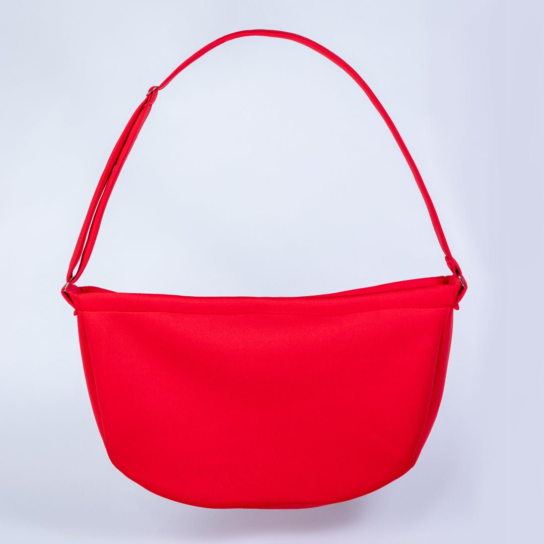 Signature Sling Luxury Dog Carrier (Red)-Handmade In USA-Small Dog Carrier-Faux Mink Lining-Adjustable Shoulder Strap-godoggiestyle