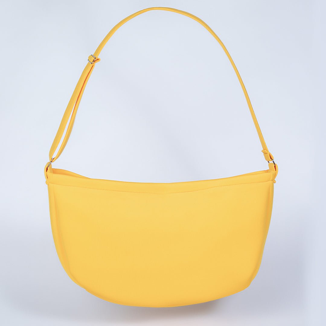 Signature Sling Luxury Dog Carrier (Yellow)-Handmade In USA-Small Dog Carrier-Faux Mink Lining-Adjustable Shoulder Strap-godoggiestyle