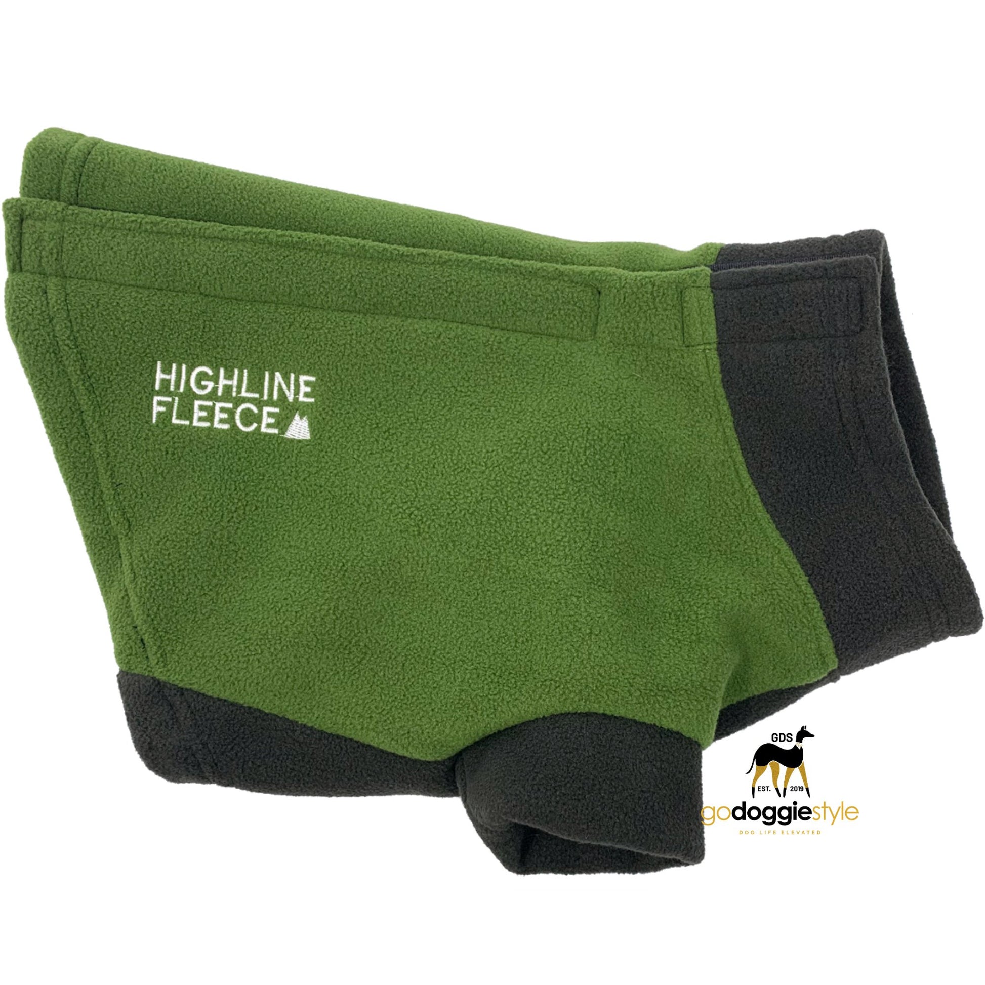 Thick Fleece Dog Coat - Two Tone Green - Step In Dog Jacket - Warm Dog Fleece - Fall Winter Dog Coat - Fits 3 to 150 lbs - godoggiestyle
